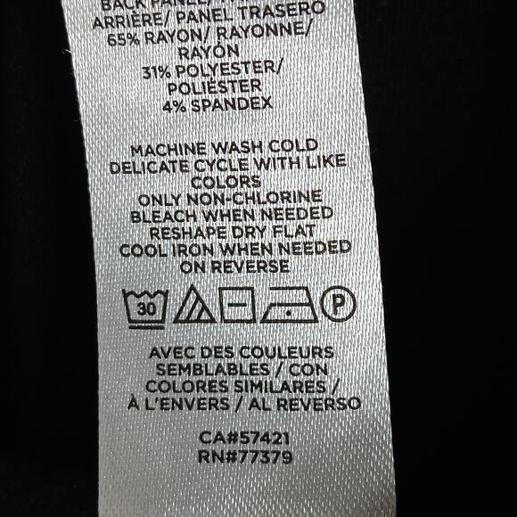 Ann Taylor Factory Petite Pencil Skirt Size 10P Black Faux Leather & Knit Panels - Picture 9 of 11